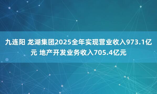 九连阳 龙湖集团2025全年实现营业收入973.1亿元 地产开发业务收入705.4亿元