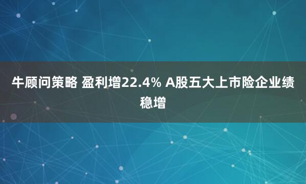 牛顾问策略 盈利增22.4% A股五大上市险企业绩稳增